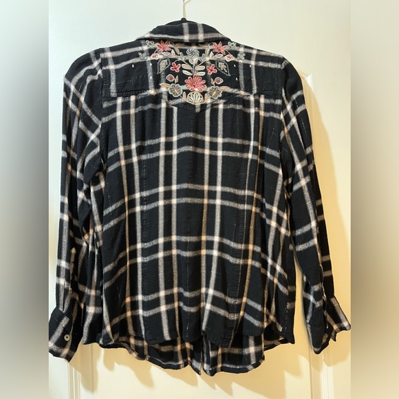 Vintage America Blues flannel with floral stitching - Picture 4 of 4